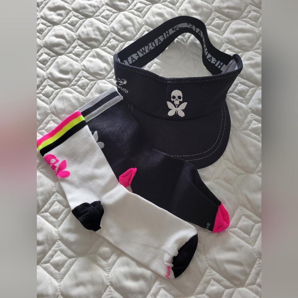 Betty Design Visor and Cycling Triathlon Socks